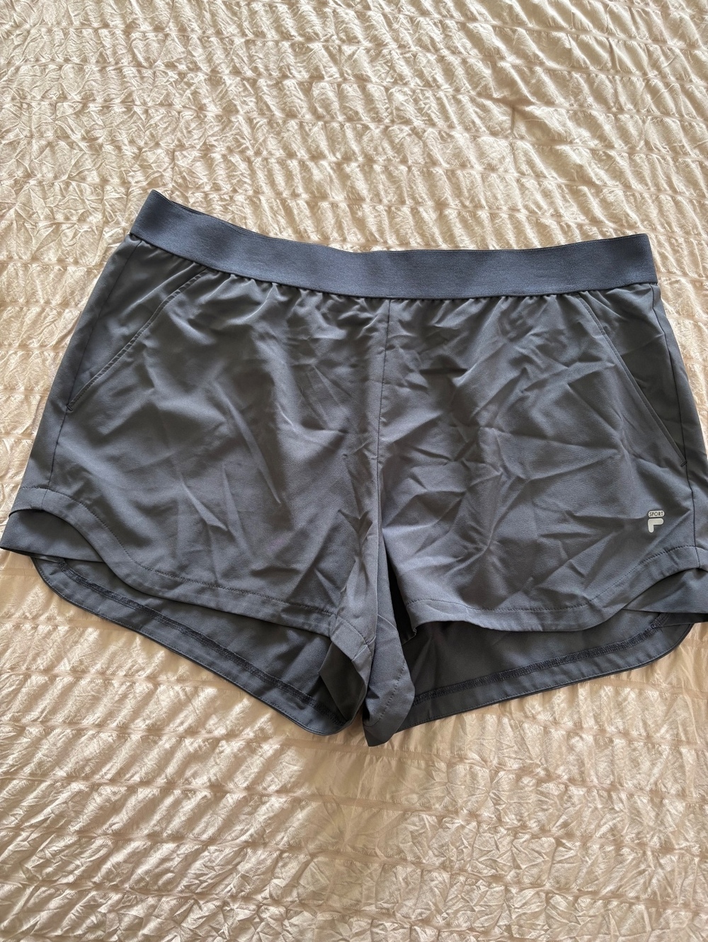 Fila Sport Women's Athletic Shorts with Pockets, Size XXL, Gray
